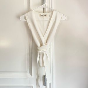 DVF- knit wrap front sleeveless top